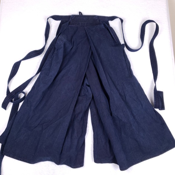 Unisex Thai Fisherman Pants Navy Blue Wrap Wide Leg Adjustable Yoga Boho Festiva - Picture 1 of 8